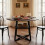 Living And Home (Dark Brown) 120cm Round Dining Table with Storage Shelf 3
