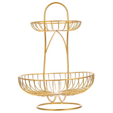 1Pc Double-Layer Iron Art Fruit Plate Home Light Luxury Basket
