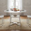 Living And Home (White) 120cm Round Dining Table with Storage Shelf 3