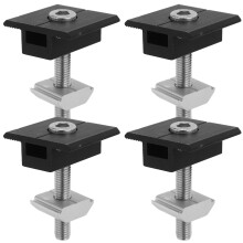 4Pcs Aluminum Solar Panel Mount Brackets Black Durable Roof Clamp Kit