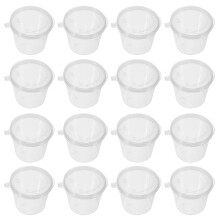 100Pcs Disposable Clear Condiment Cups with Lids for Seasoning Packing