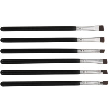 6 Pcs Shaping Eyebrow Eye Makeup Tools Travel 16.2x0.6cm Black