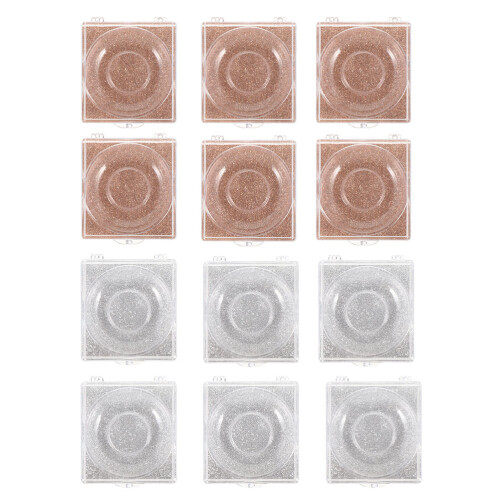 12St Assortiment Plastic Wimperboxen Seal En Glanzende