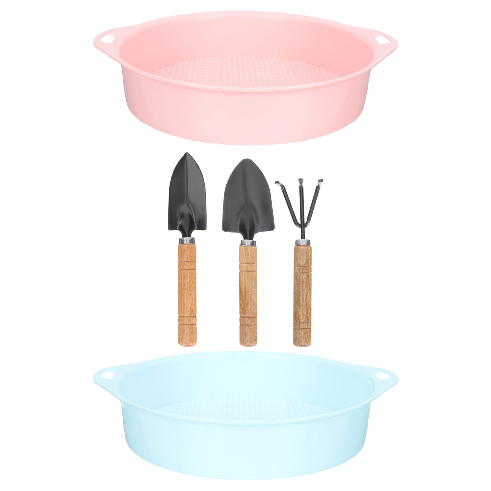 Raindrops Soil Sieve Kit Pink Wooden 1 Set 10.81x9.43x1.97inch-image-OPC-PJX999P-NEW