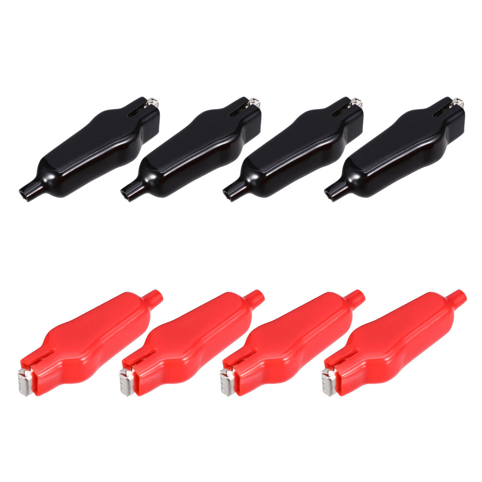 8Pcs Red Insulated Alligator Clips Copper Clamp For Power Testing 3072918111939