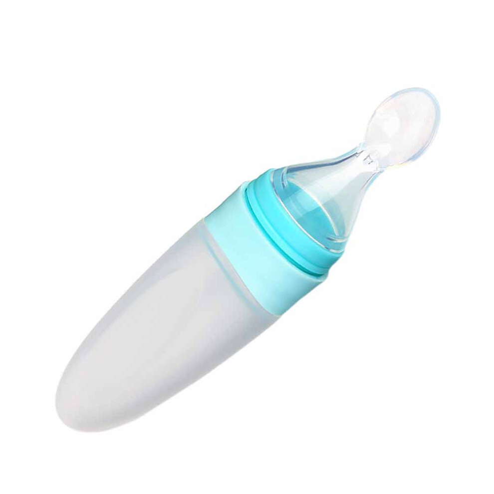 1Pc Silicone Baby Food Supplement Feeder Infant Feeding Spoon Blue Solustre