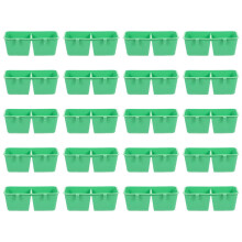 20Pcs Green Plastic Parrot Cage Feeder Bird Food Container Sturdy Use
