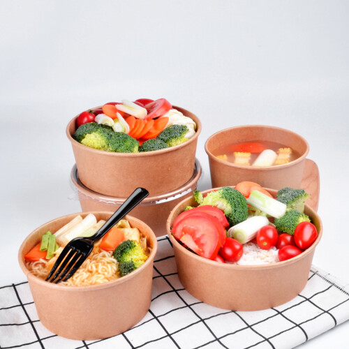 Kraft Container Kraft Paper Bowls Golden 50pack 2