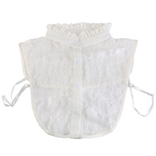 White Lace Women Half Shirt Detachable Collar for Daily Wear