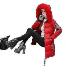 (XXXL, RED) Jackets For Women Winter Jacket Women Parka Big Fur Collar Hooded Thick Warm Long Female Coat Casual Outwear Down Cotton Jacket Parkas