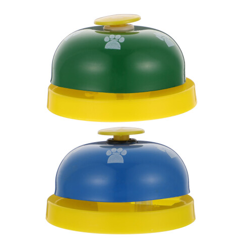2Pcs Blue Reception Bell Stainless Steel Customer Service Calling Ring