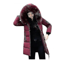 (XL, wine-red) Jackets For Women Winter Jacket Women Parka Big Fur Collar Hooded Thick Warm Long Female Coat Casual Outwear Down Cotton Jacket Parkas