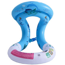 Inflatable Life Jacket for Children 14+ with Safety Buckle, Adjustable Straps, Portable Swim Ring in Blue (L)