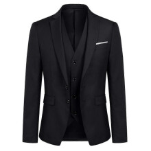 (XL, Black) Allthemen Men's Business Blazer Solid Slim Fit Jacket