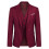 (S, Dark Red) Allthemen Men's Business Blazer Solid Slim Fit Jacket 1
