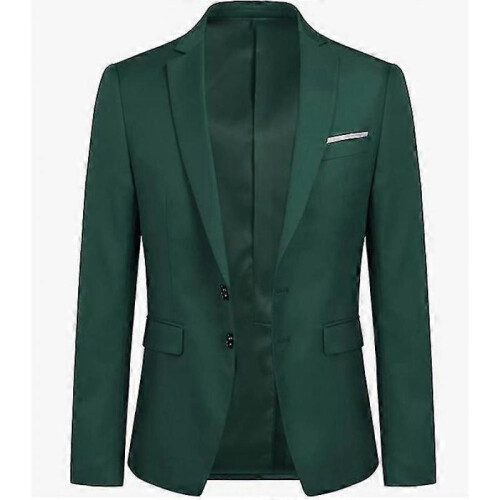 (M, Green) Allthemen Men's Business Blazer Solid Slim Fit Jacket