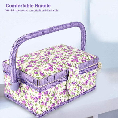 Double Layer Fabric Sewing Basket Organizer for Storing Threads, Needles, and Scissors - Home Craft Storage Solution 2