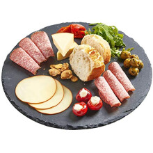 Slate Cheese Boards 7.8 Inch Round Solid Stone Charcuterie Tray for Cheese and Meat Serving at Home, Restaurant, Cafe