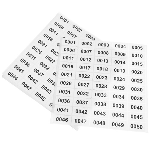 20 Sheets Consecutive Number Stickers Labels Digital 2