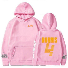 (2XL, Pink) Mclaren F1 Hoodie Lando Norris 4 Letter Print Men's And Women's Sweatshirt Autumn/winter Casual Fashion Street Large Hoodie