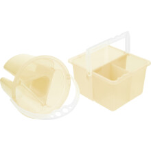2Pcs Compact Artist Brush Cleaner Water Bucket Light Yellow Durable PP