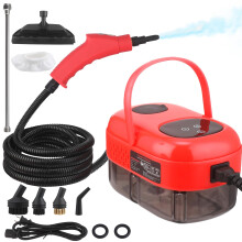 2800W High Pressure Steam Cleaner with Smart Touch Screen, 1.1L Handheld Steamer for Home, Car, Bathroom, and Kitchen Cleaning, Red
