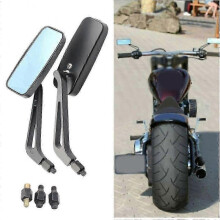 Motorcycle Rearview Side Mirrors for Harley Cruiser Bobber Chopper Softail Dyna Breakout Fxsb - Black 8mm 10mm Rectangle Shape