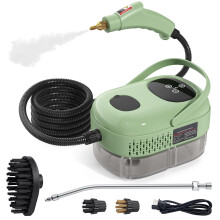 2500W Steam Cleaner High Pressure High Temperature Machine 1000ml 3 Bar with 3 Brush Heads Green