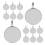 30pcs Diy Base Trays Silver Round For Crafting Activities 9