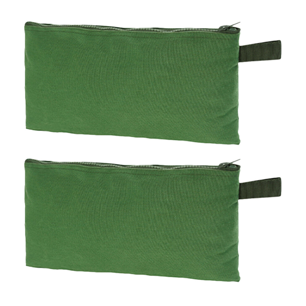2Pcs Green Canvas Tool Bag Heavy Duty Pouch With Zipper For Storage 3073332158821