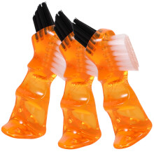 3Pcs Portable Orange Denture Brushes Double-Head Small Braces Cleaner