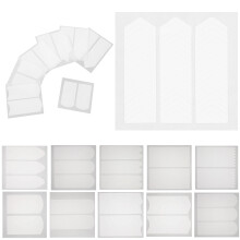 18 Sheets Pointy White Nail Strips Paper