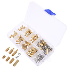 180 Pcs/Set Hexagon Column Brass Nut Nuts Spacer Screw Golden