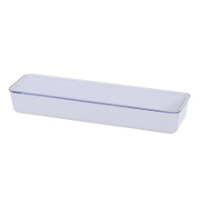 Flatware Tray With Lid Plastic Kitchen Drawer Organizer Cutlery Storage Container Utensil Drainer White 14.5 x 11.5 x 3 Inches
