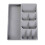 Kitchen Silverware Organizer Drawer, Non-Slip Compact Storage for Flatware, Spoons, Forks, Gray Color, Multi-Use Design 1