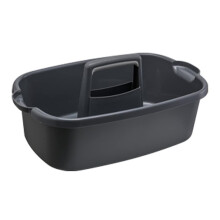 Large Plastic Cleaning Supply Caddy with Handle, Portable Tote for Dorm, Bathroom, Pantry Storage, Dark Grey Color