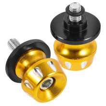1Pair Aluminum Motorcycle Swing Arm Spools Golden Frame Slider Screws
