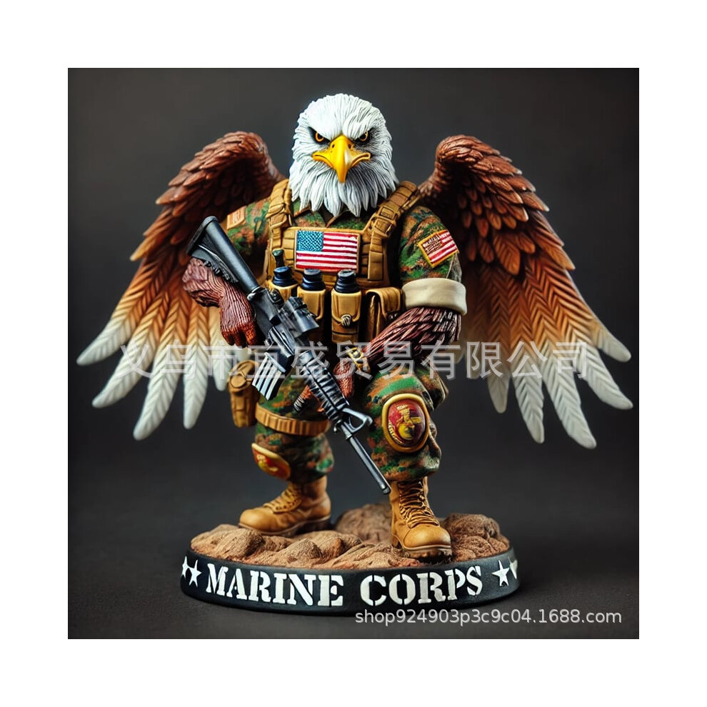 (American Eagle Soldier Figurine Style A) American Eagle Soldier Figurine Decoration, Creative Eagle General Figurine Design, Resin Craft Ornament