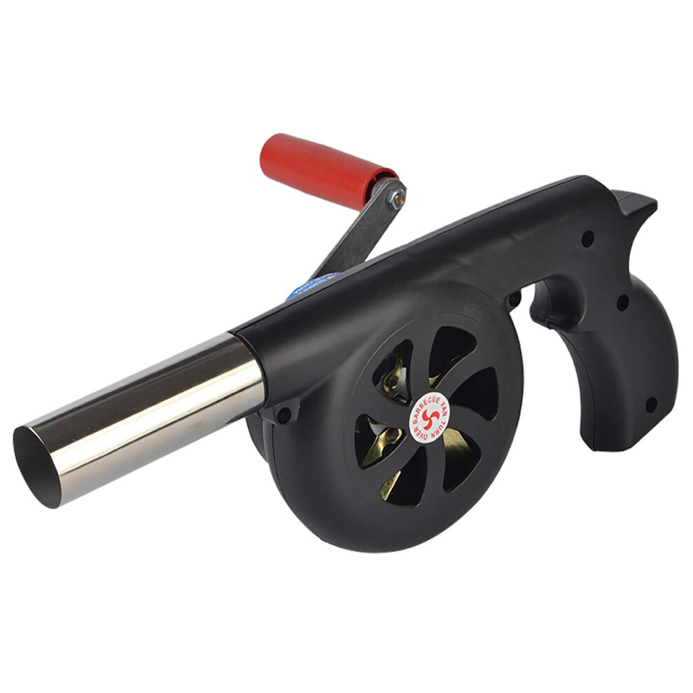 Picnic BBQ Blower Hand Fire Tool for Air Camping Crank Fan Bellows - Black One Size for Hiking and Outdoor Use-image-OPC-PJXCJYQ-NEW