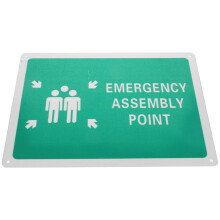 Weather-Resistant Green Aluminum Emergency Assembly Point Sign