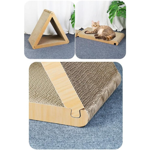 Vertical Cat Tower Scratcher for Cats, Triangular Design, Multi-Purpose Pet Product, Durable Material, Space-Saving Style 2