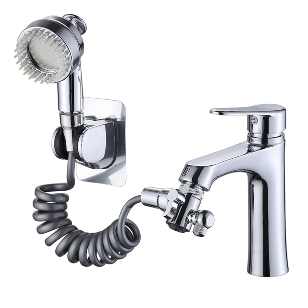 Faucet Sink Hose Sprayer Attachment Set With Chrome Shower Spray Head And Diverter Valve For Bathtub Sink Compatibility 6038364499394