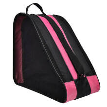 Ice Skate Bags Kids Figure Skating Bag, Breathable Thick Storage Bag with Side Mesh Pockets, Pink Inline Skates Carrier