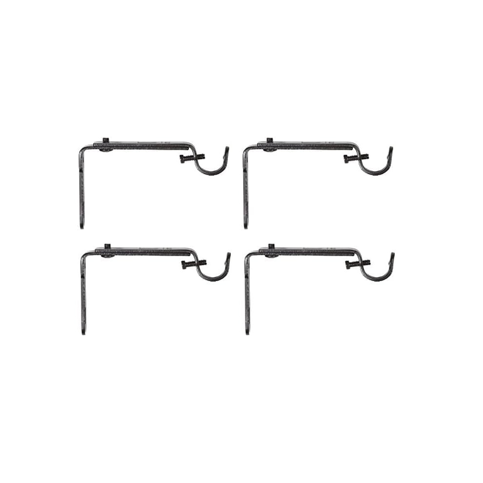 Black Adjustable Bracket for Drapery Rod, Model 244930-038, 2-Piece Set, Compatible with Standard Rod Sizes-image-OPC-PJXCKTD-NEW