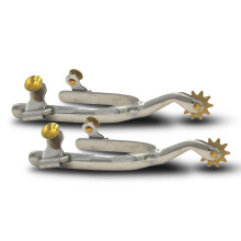 The Pony Express Spurs for Women - Stainless Steel Boot Spurs with 7/8" Brass Rowel for Trail Riding and Horse Tack - Pair
