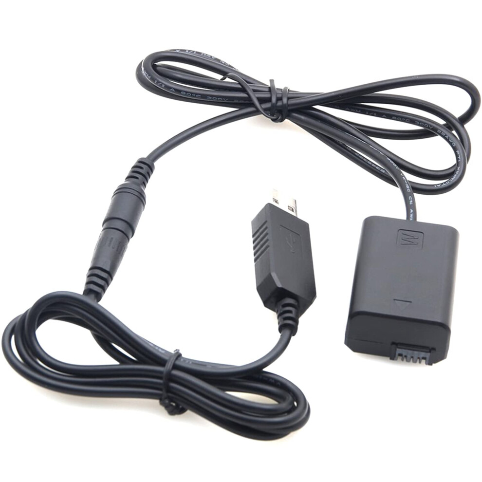 Np-Fw50 Dummy Battery With Usb Dc Power Adapter Cable For Sony Alpha Ilce-6000, Ilce-6100, Ilce-6300 Slr Cameras 6947110386065