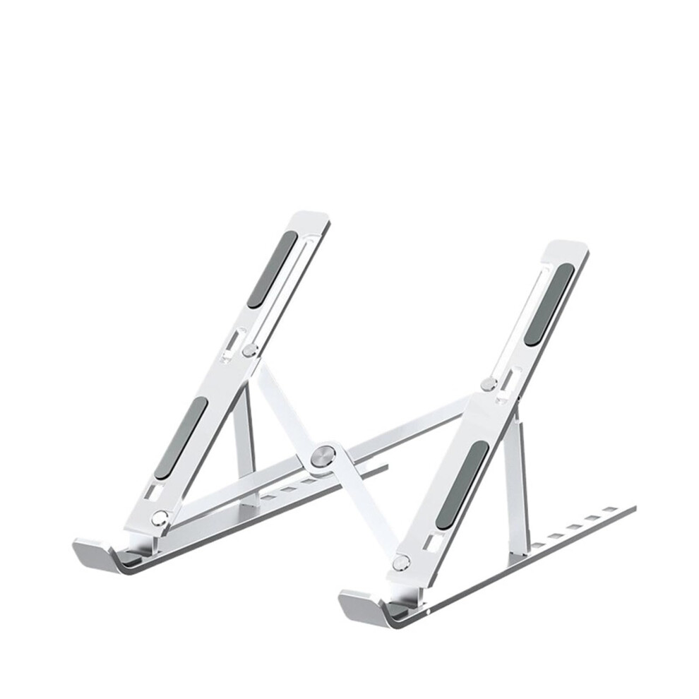 Portable Laptop Stand Adjustable Riser For All Laptops, Lightweight, Ergonomic Design, Foldable, Compatible With 11-17 Inch Devices White 6447073873959