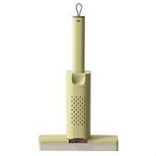 Plastic Mop Portable with 3 Reusable Mop Head Refills, Versatile Self-Squeeze Rotatable Cleaning Sponge Mop