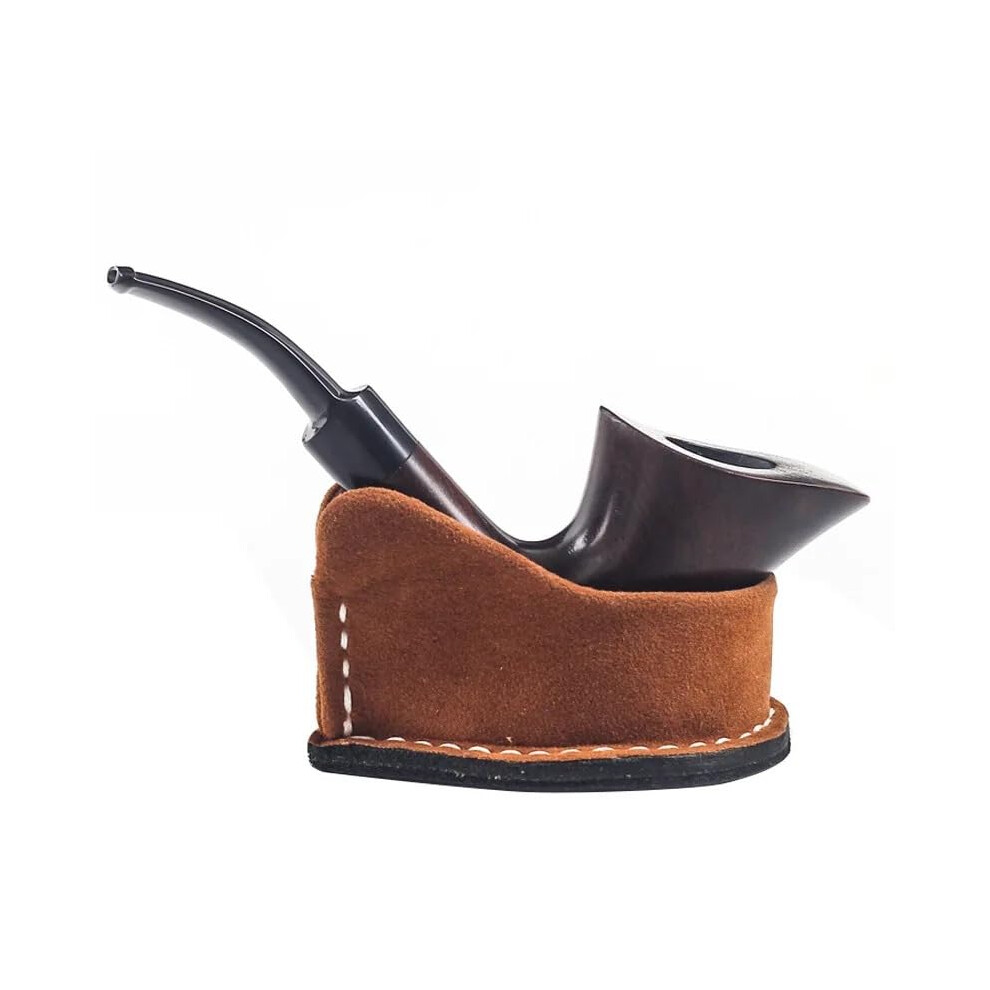 Tobacco Pipe Stand Holder, Genuine Leather Pipe Holder for Most Smoking Pipes, Ideal Gift for Dad or Man