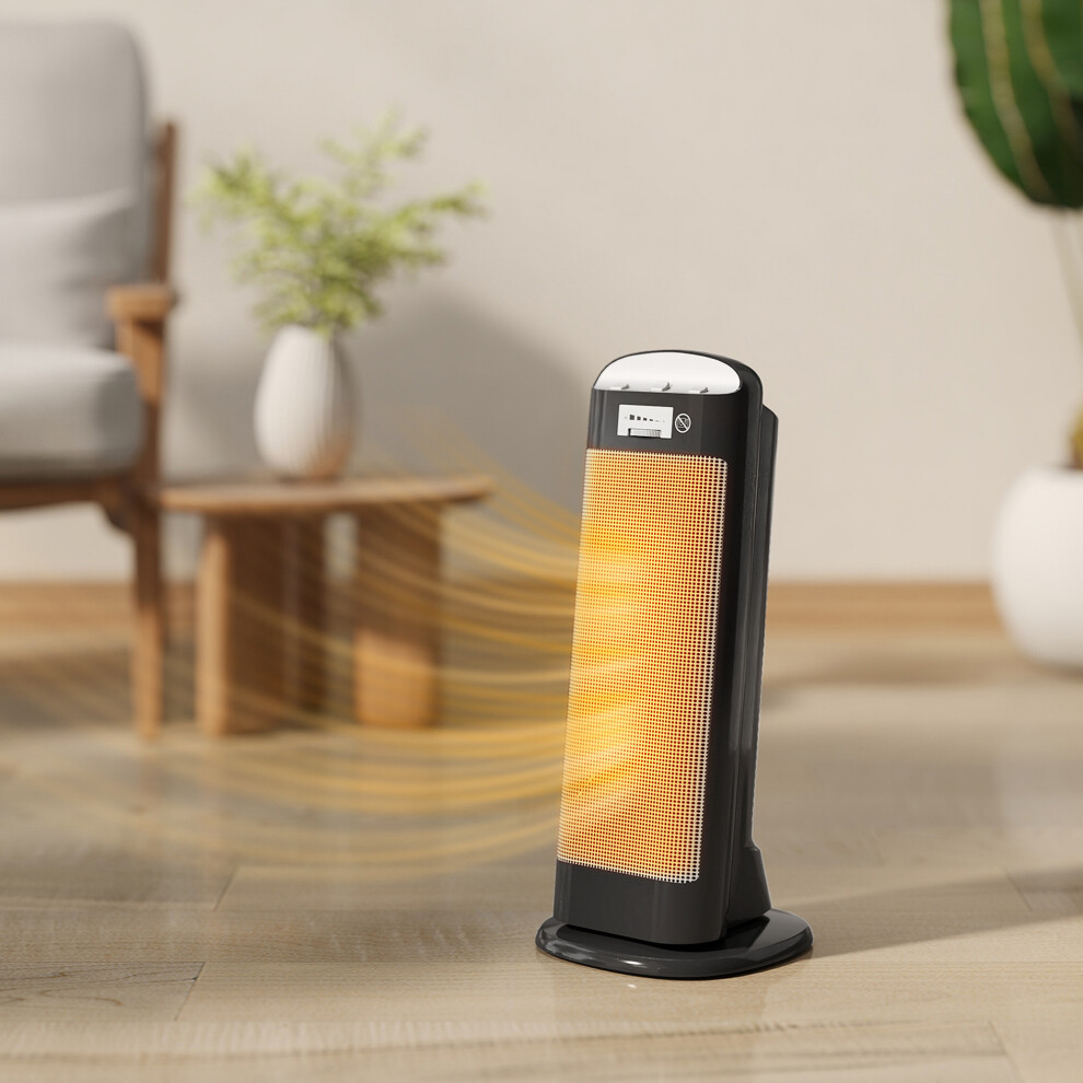Homcom 2000W Fan Space Heater With Modes, Adjustable Thermostat, Black Size 4